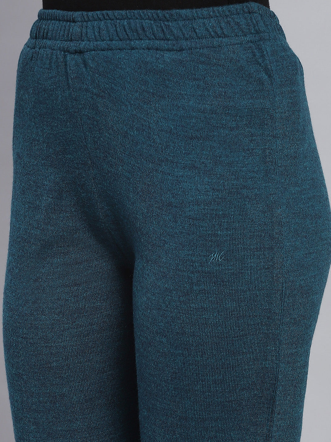 Women Teal Blue Solid Regular Fit Lowers