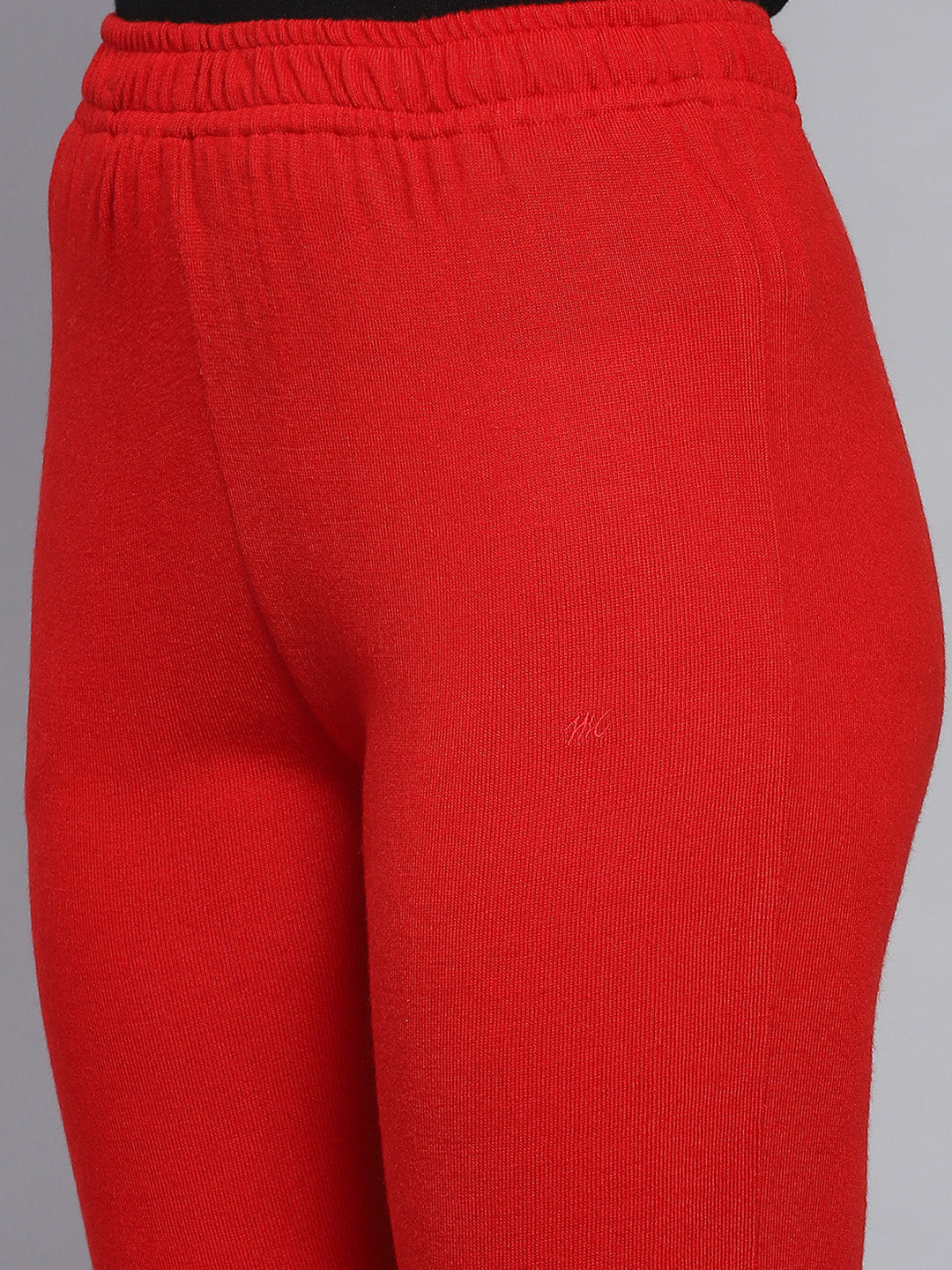 Women Red Solid Regular Fit Winter Lowers