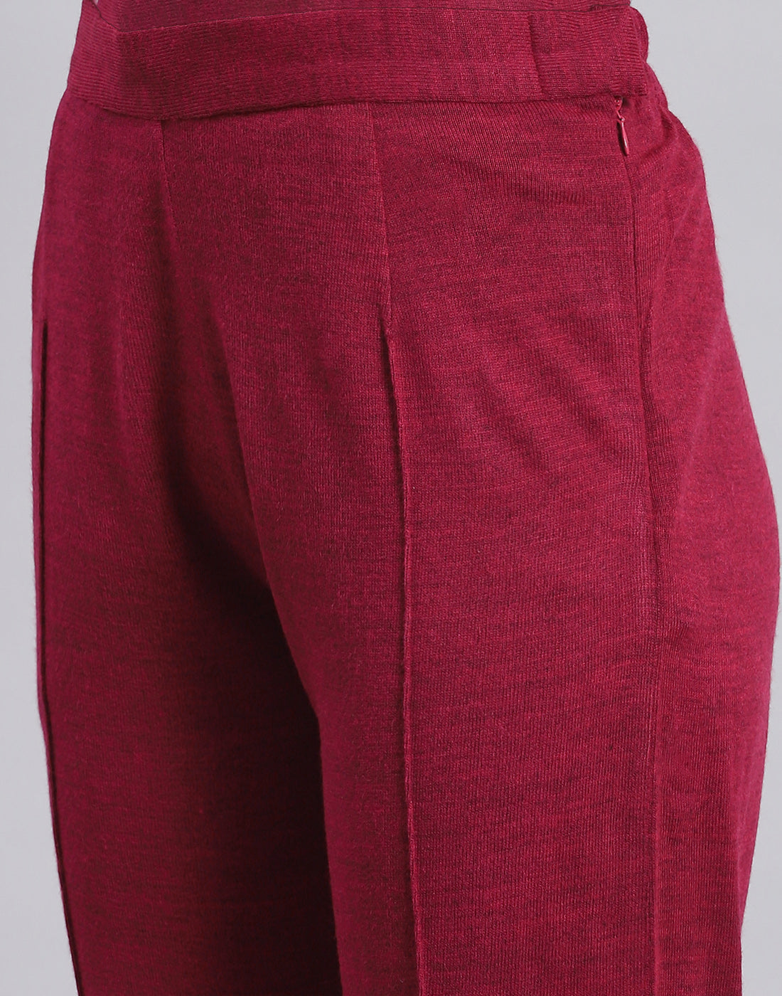 Women Maroon Self Design Regular Fit Winter Lower