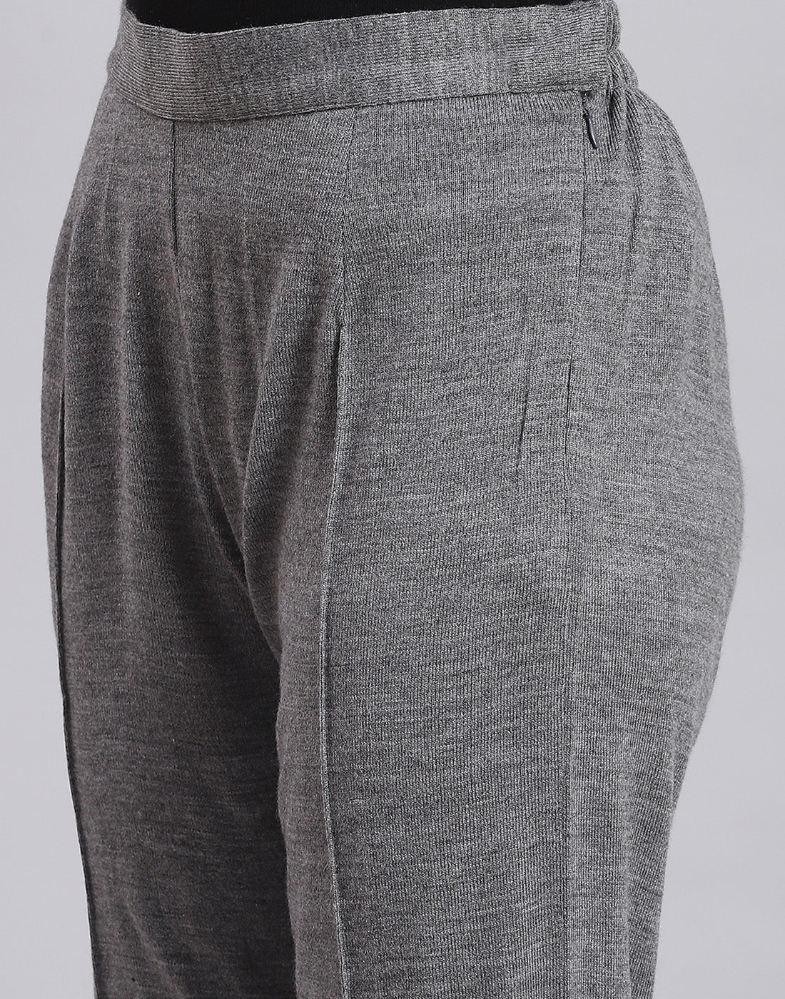 Women Grey Self Design Regular Fit Winter Lower