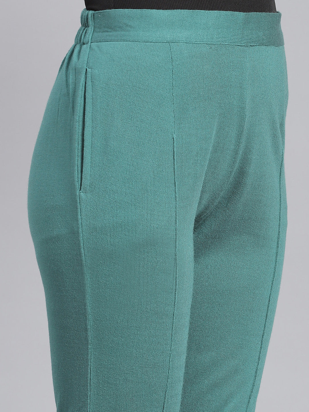 Women Green Self Design Regular Fit Winter Lowers