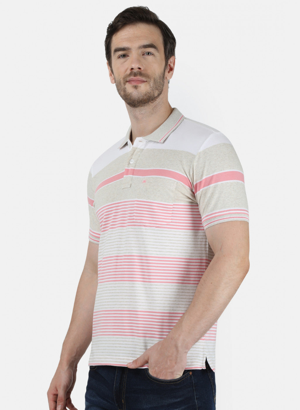 Mens Pink Stripe T-Shirt