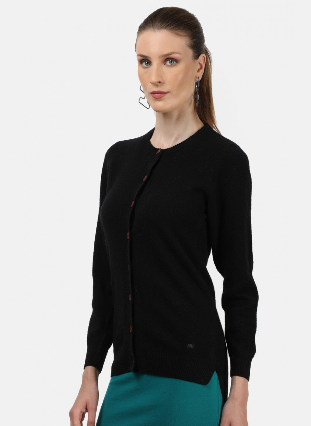 Women Black Solid Cardigan