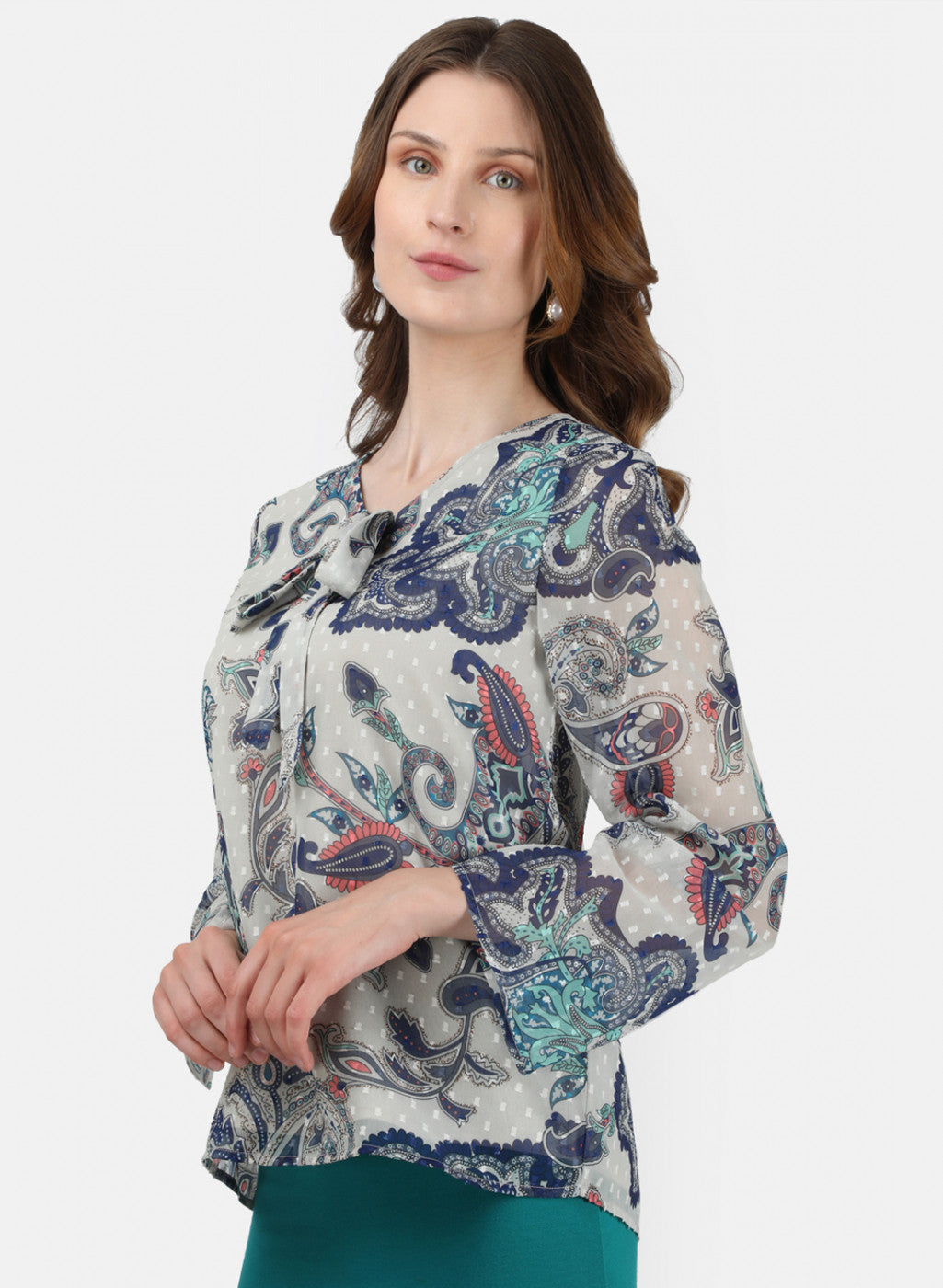Womens Multi Color Printed Top