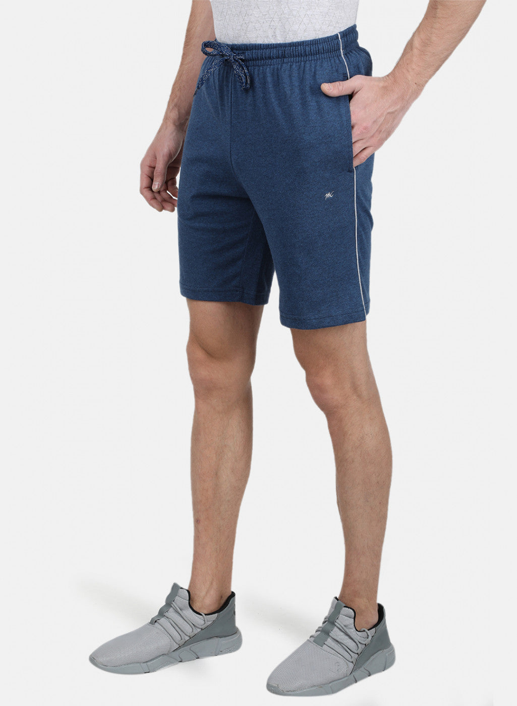 Mens NAvy Blue Plain Bermuda