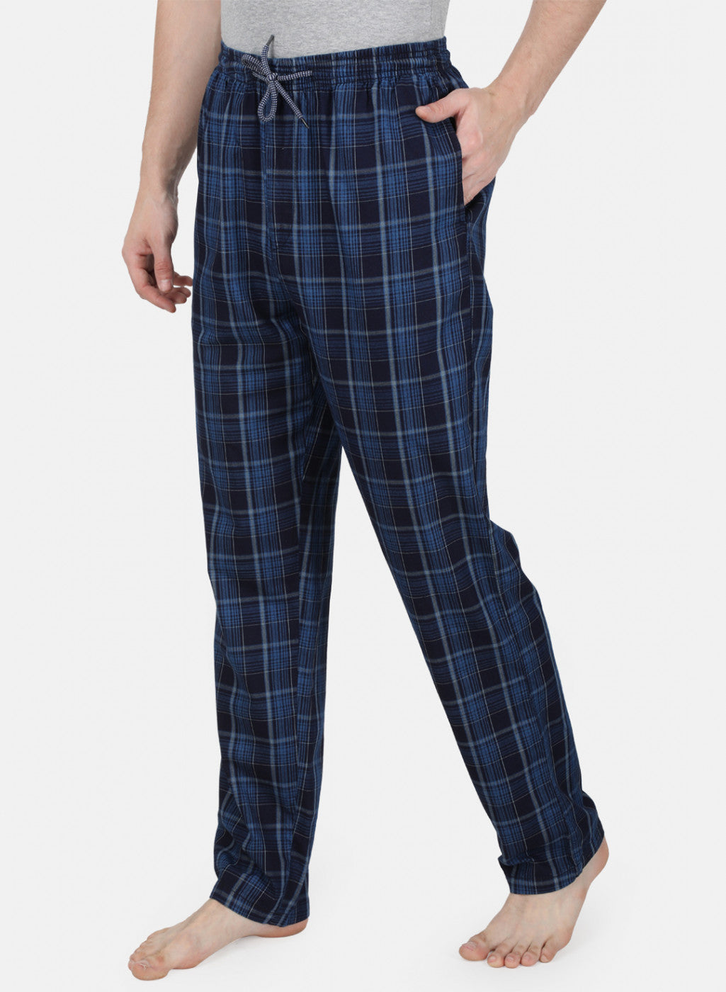 Mens NAvy Blue Check Lower
