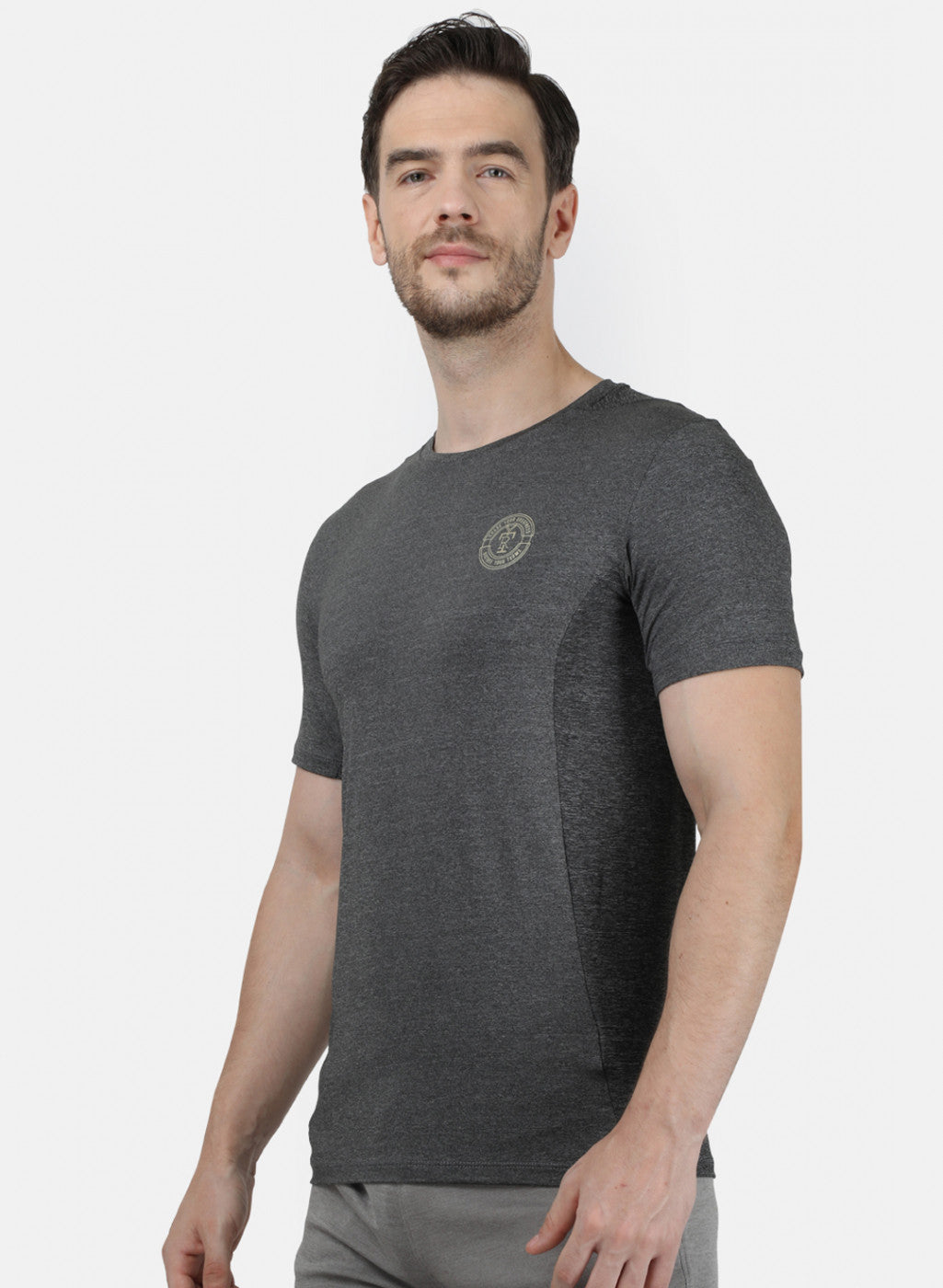 Rock.it Men Grey Plain T-Shirt