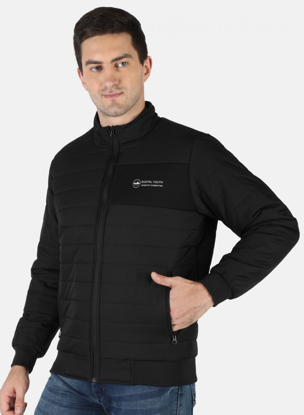 Men Black Solid Jacket