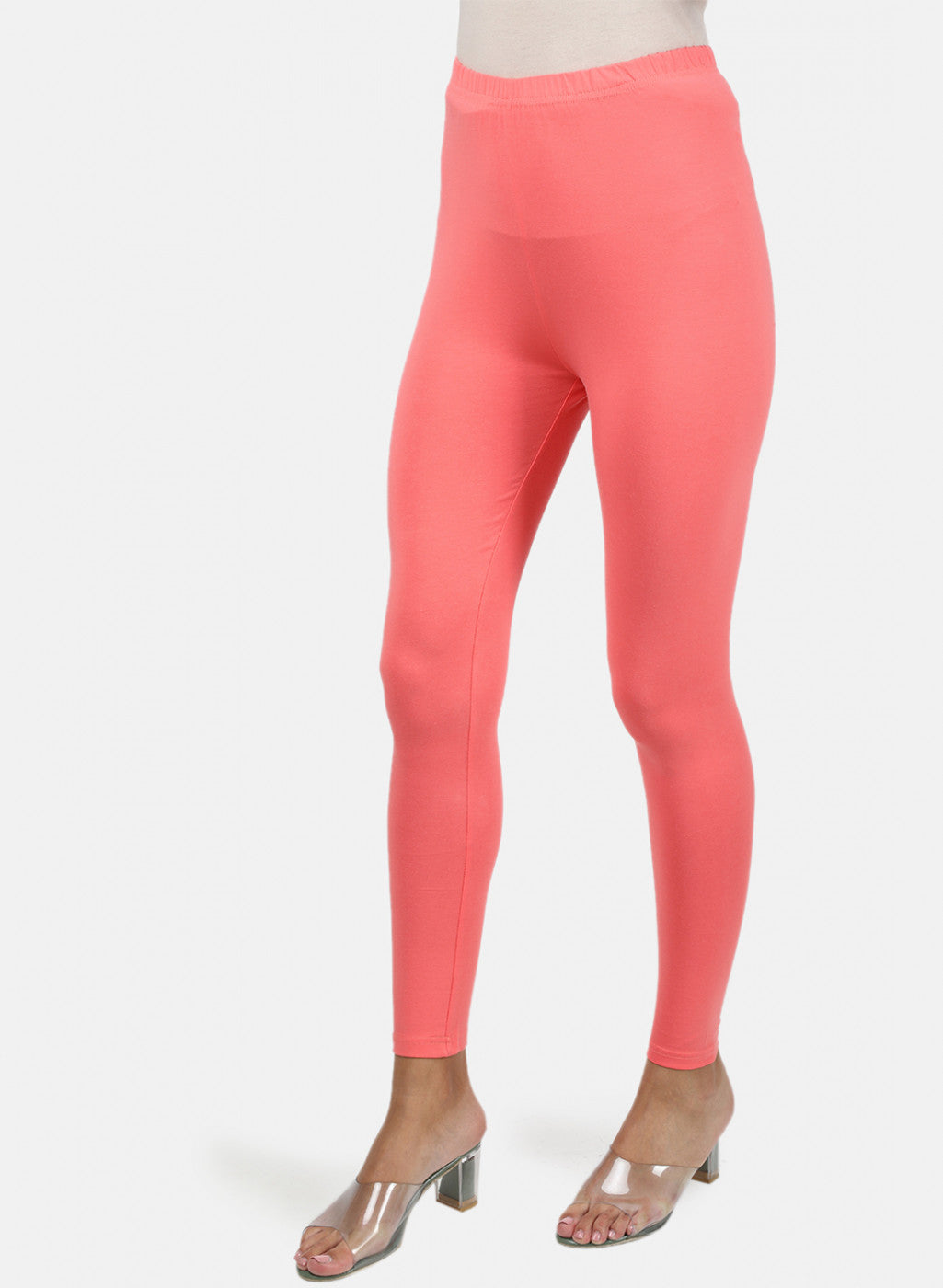 Womens Orange Plain Legging