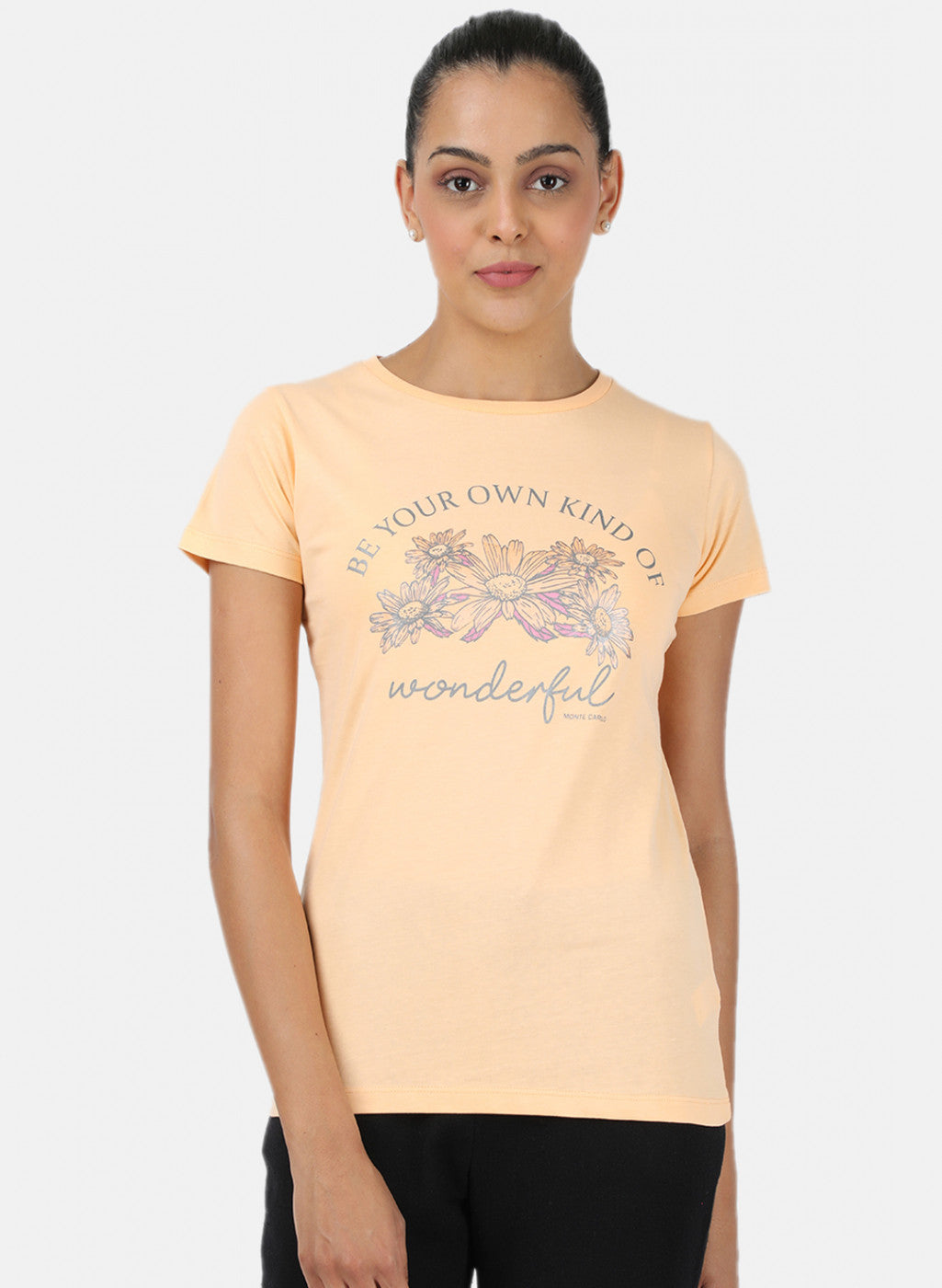 Womens Peach & Blue Printed Top 2Pc Set