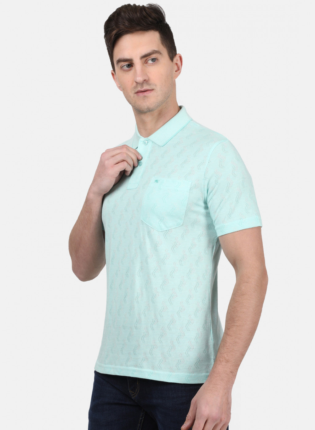 Mens Sea Green Stripe T-Shirt