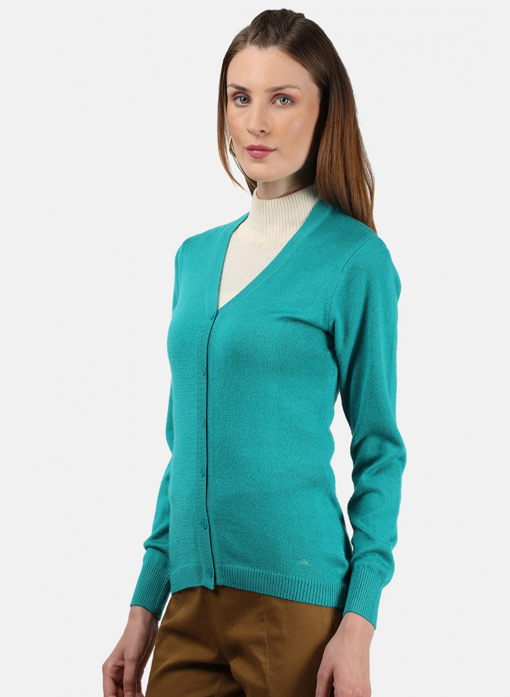 Women Light Green Solid Cardigan