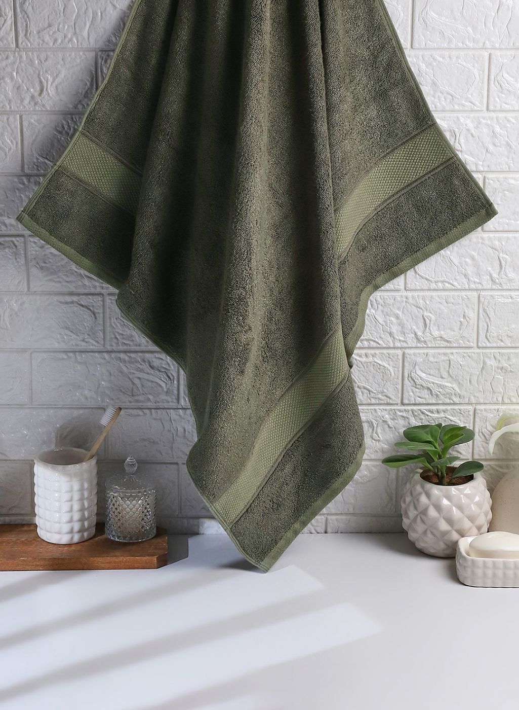 Olive Cotton 600 GSM Bath Towel