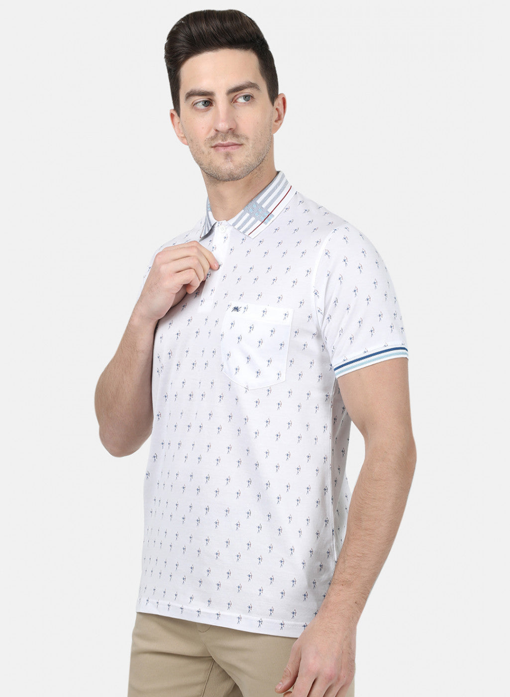 Mens White Printed T-Shirt