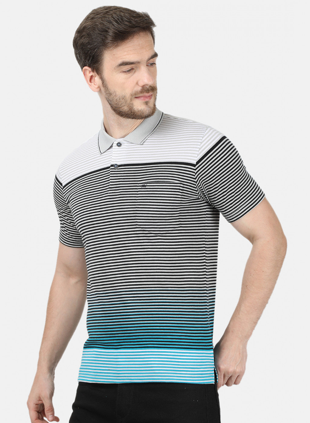 Mens Grey Stripe T-Shirt