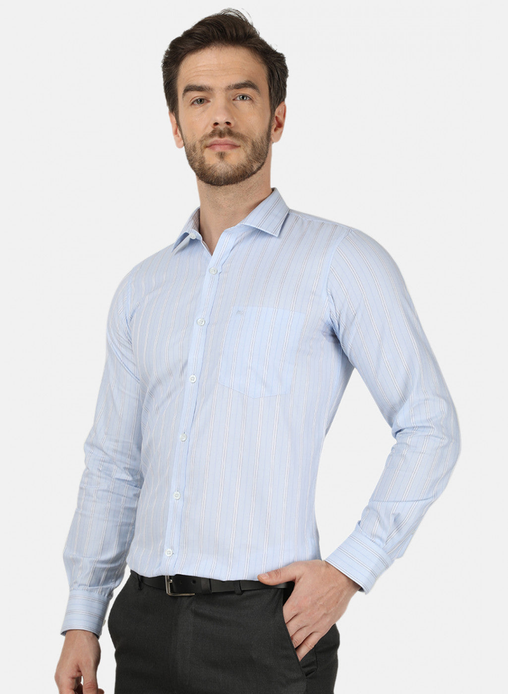 Mens Blue Stripe Shirt