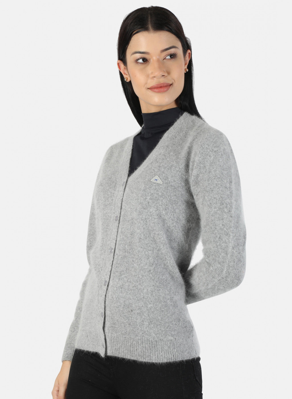 Women Grey Solid Cardigan