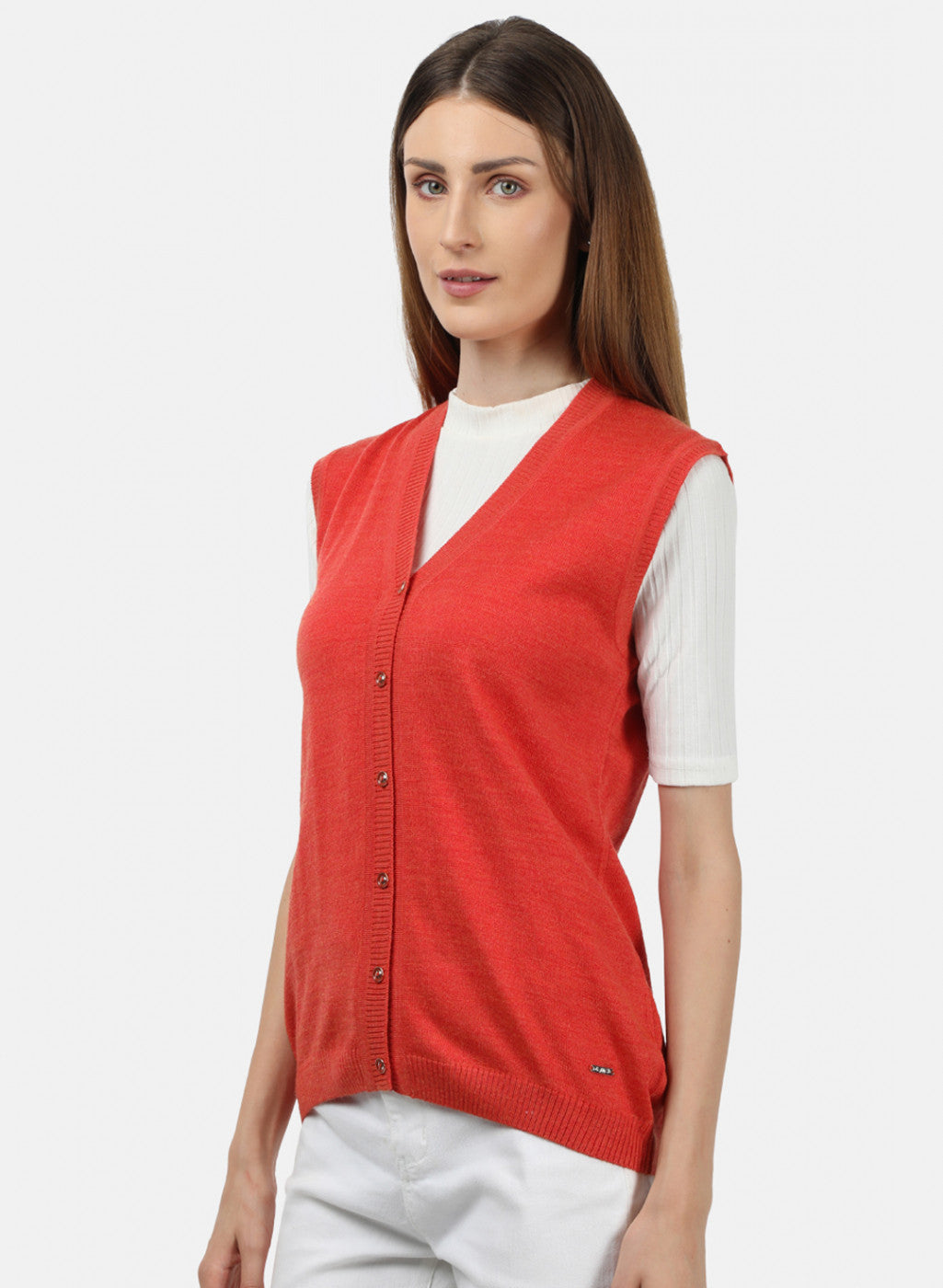 Women Orange Solid Cardigan