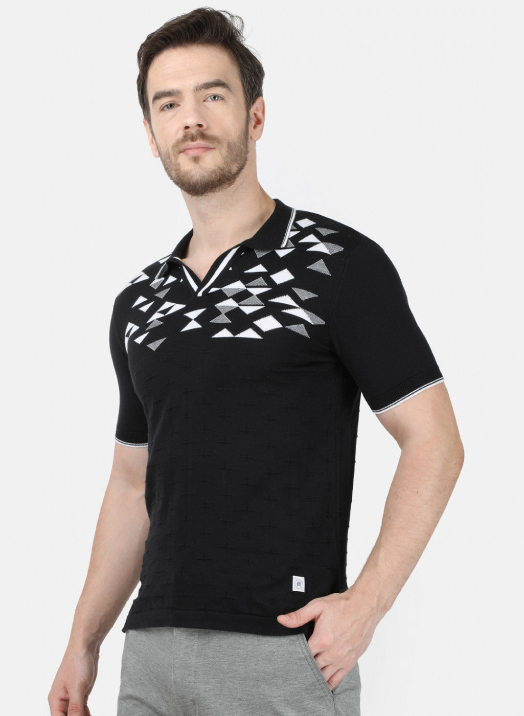 Mens Black Plain T-Shirt