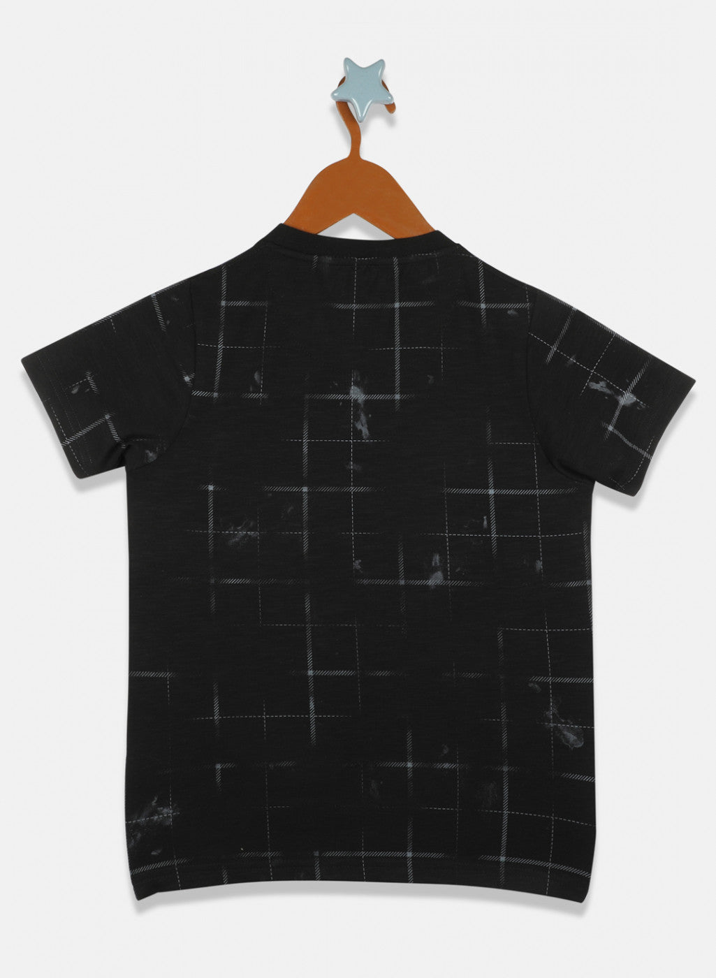 Boys Black Printed T-Shirt