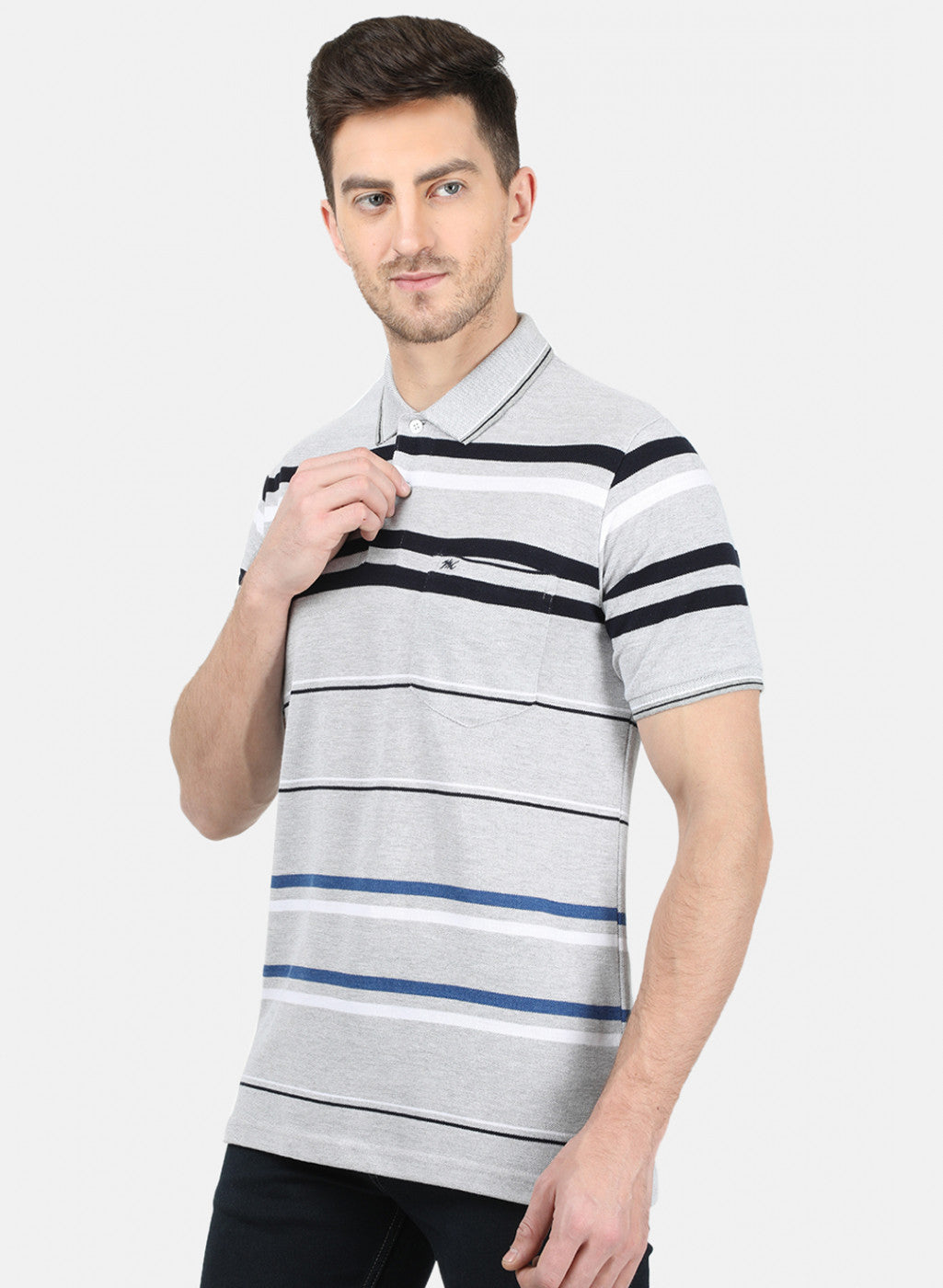 Mens Grey Stripe T-Shirt