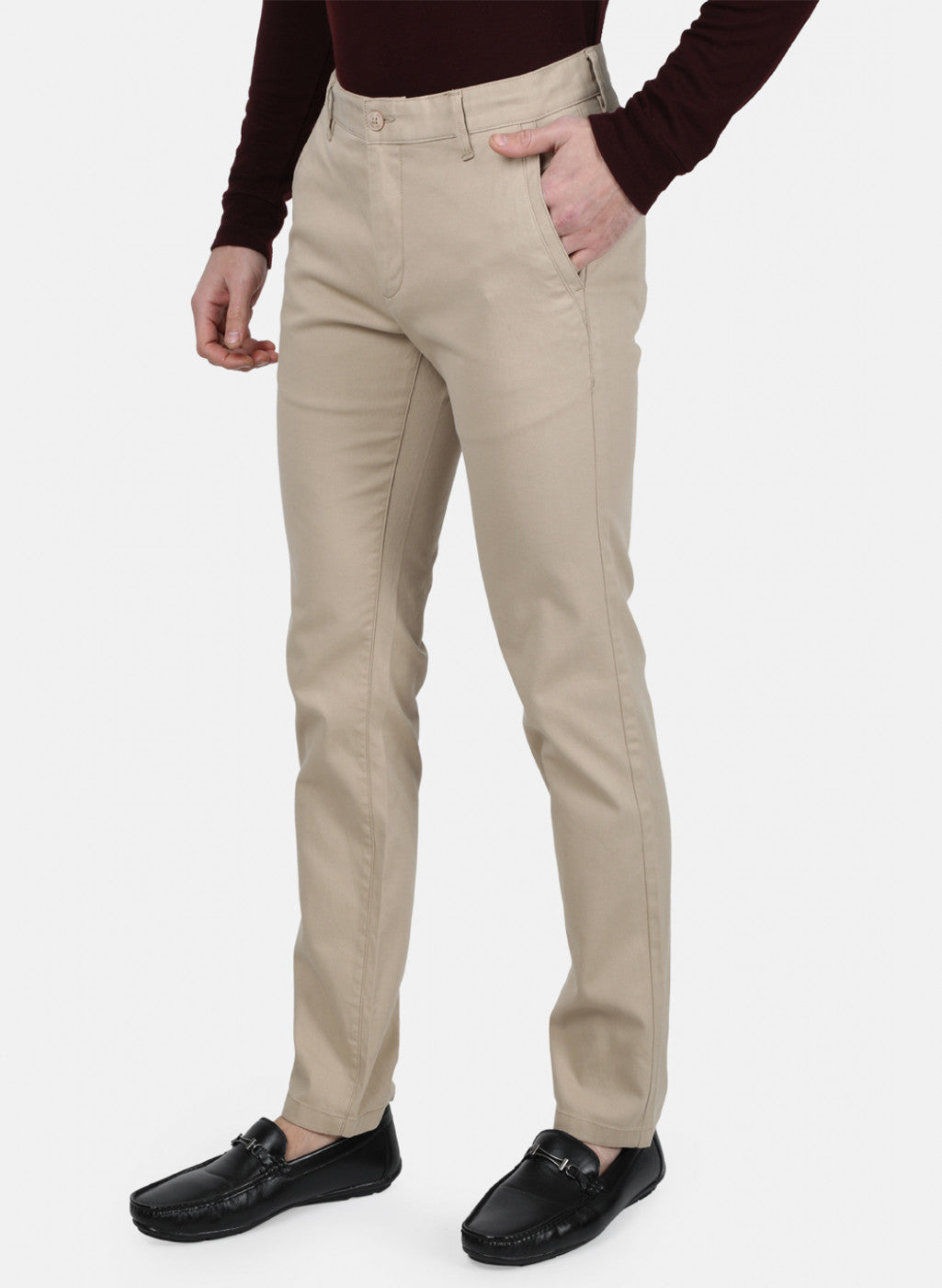 Mens Beige Slim Trouser
