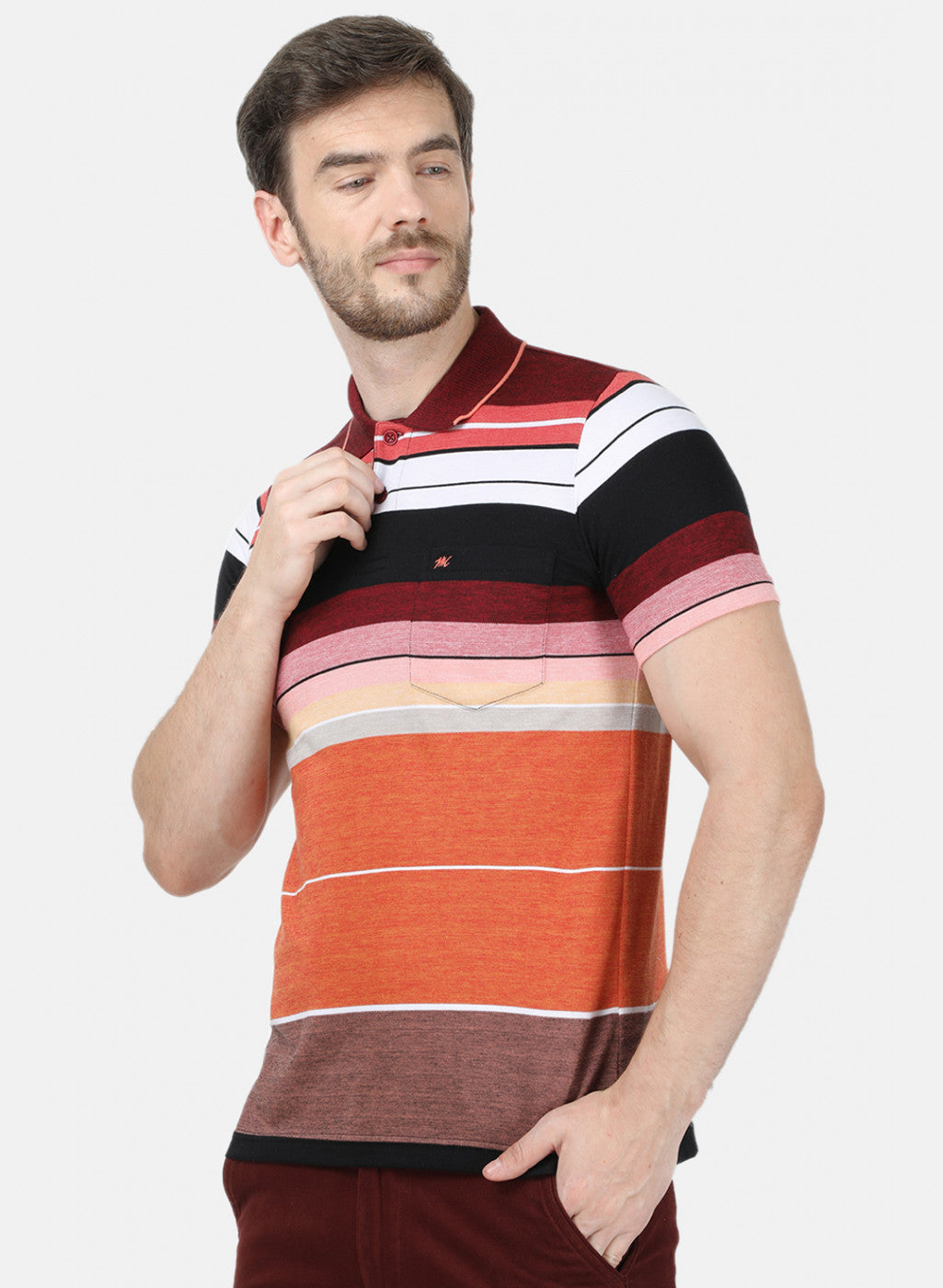 Mens Multi Color Stripe T-Shirt