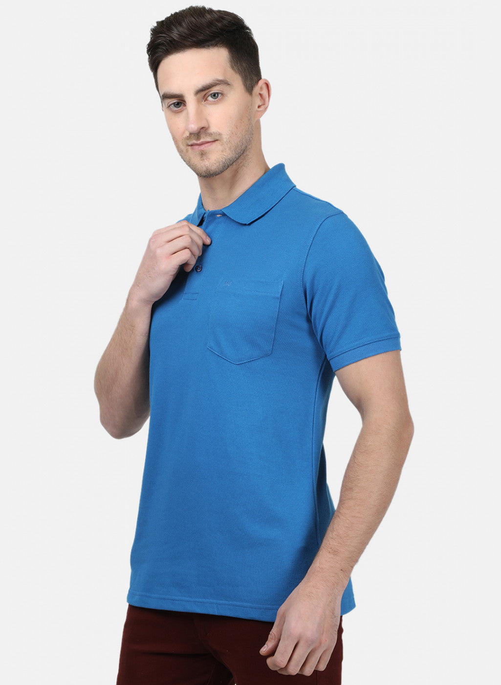 Mens Blue Plain T-Shirts