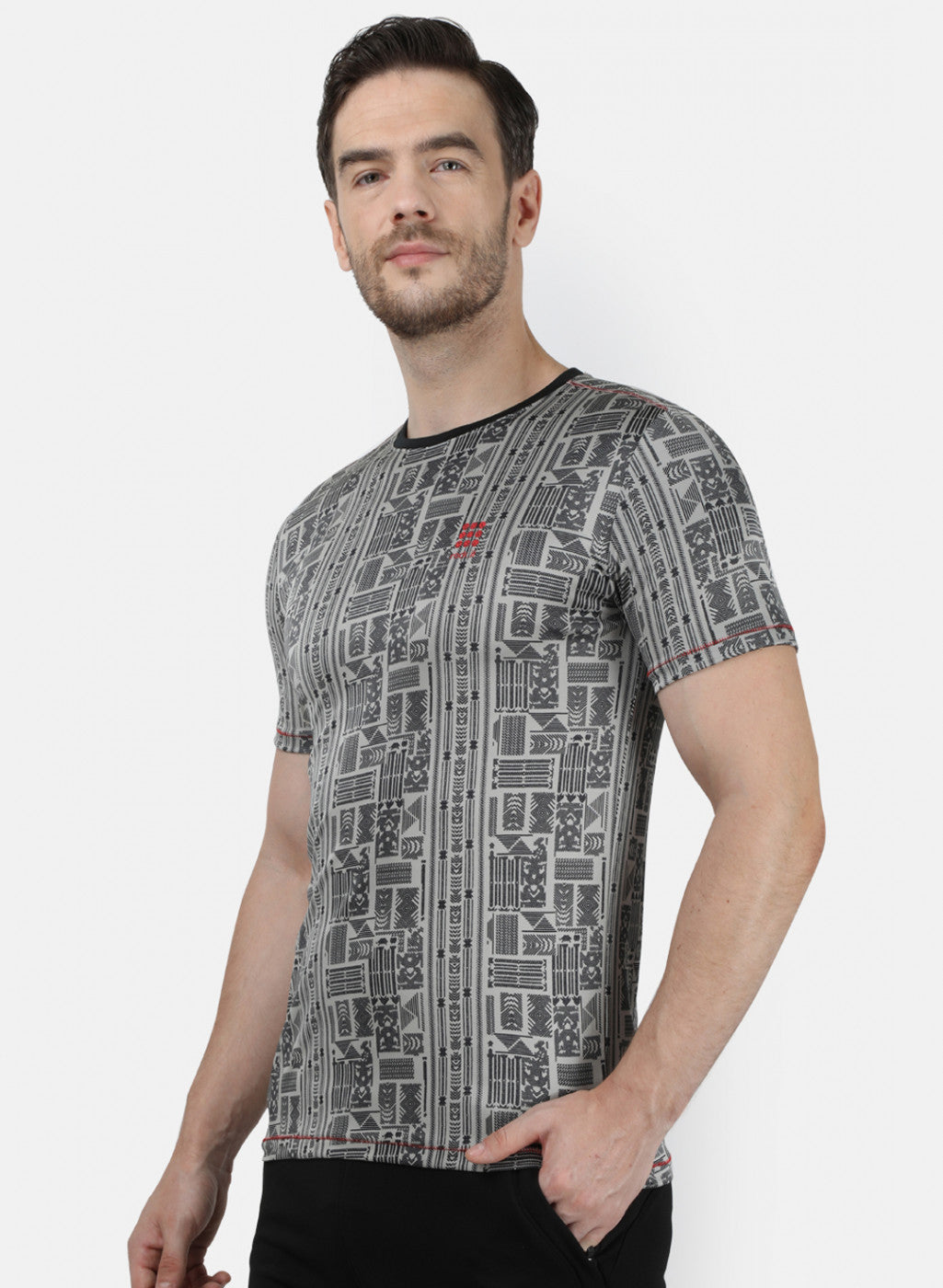 Rock.it Men Grey Printed T-Shirt