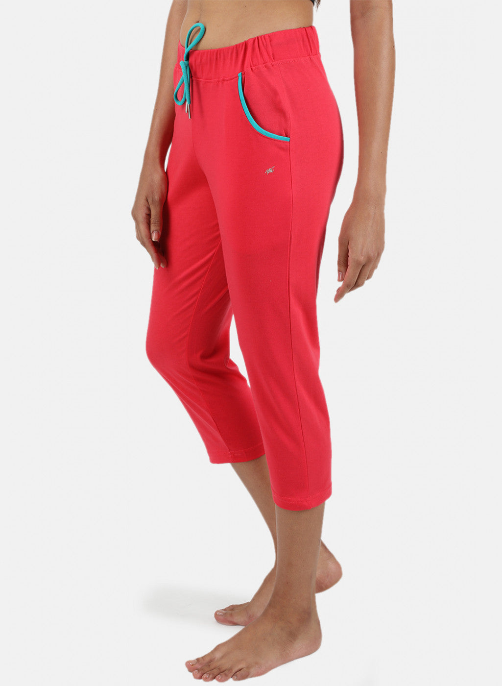 Womens Dark Pink Plain Capri