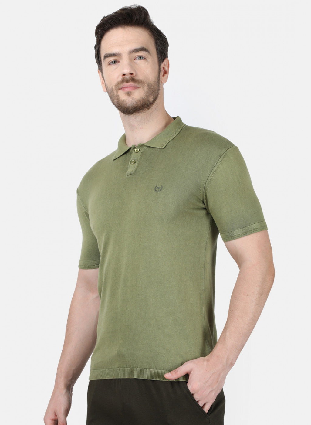 Mens Olive Plain T-Shirt