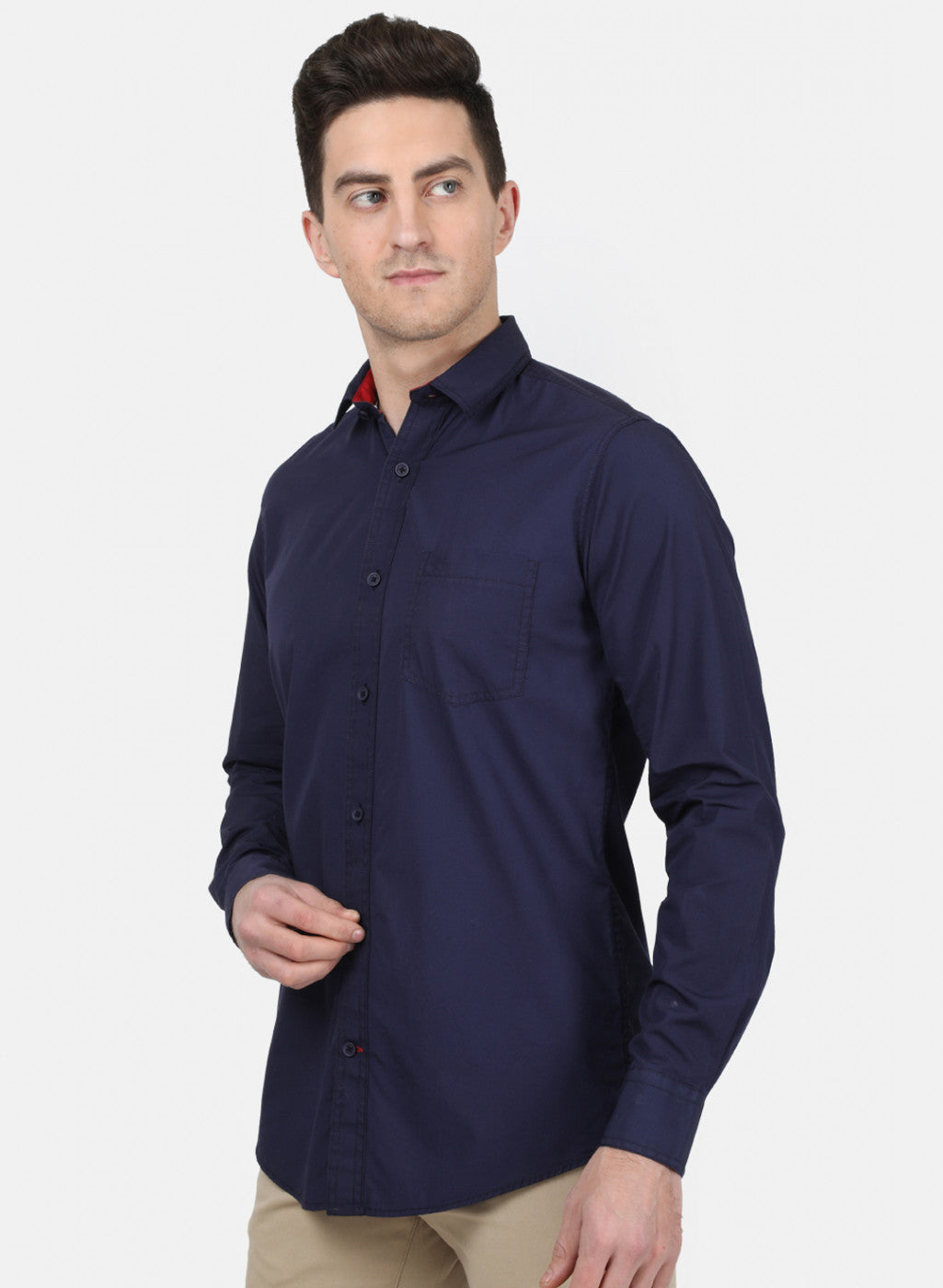 Mens NAvy Blue Solid Shirt