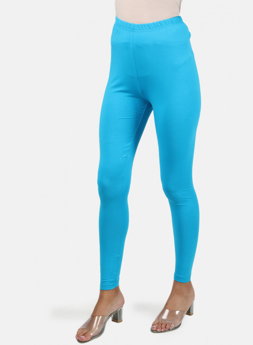 Womens Blue Plain Legging