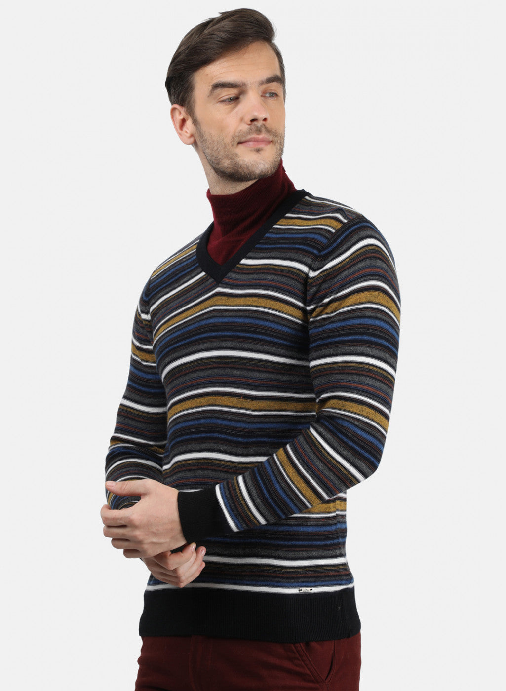 Men Multicolor Solid Pullover