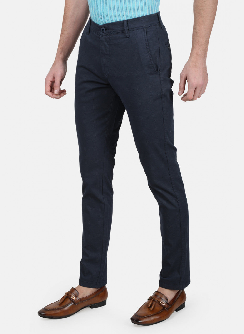 Mens Navy Blue Slim Trouser