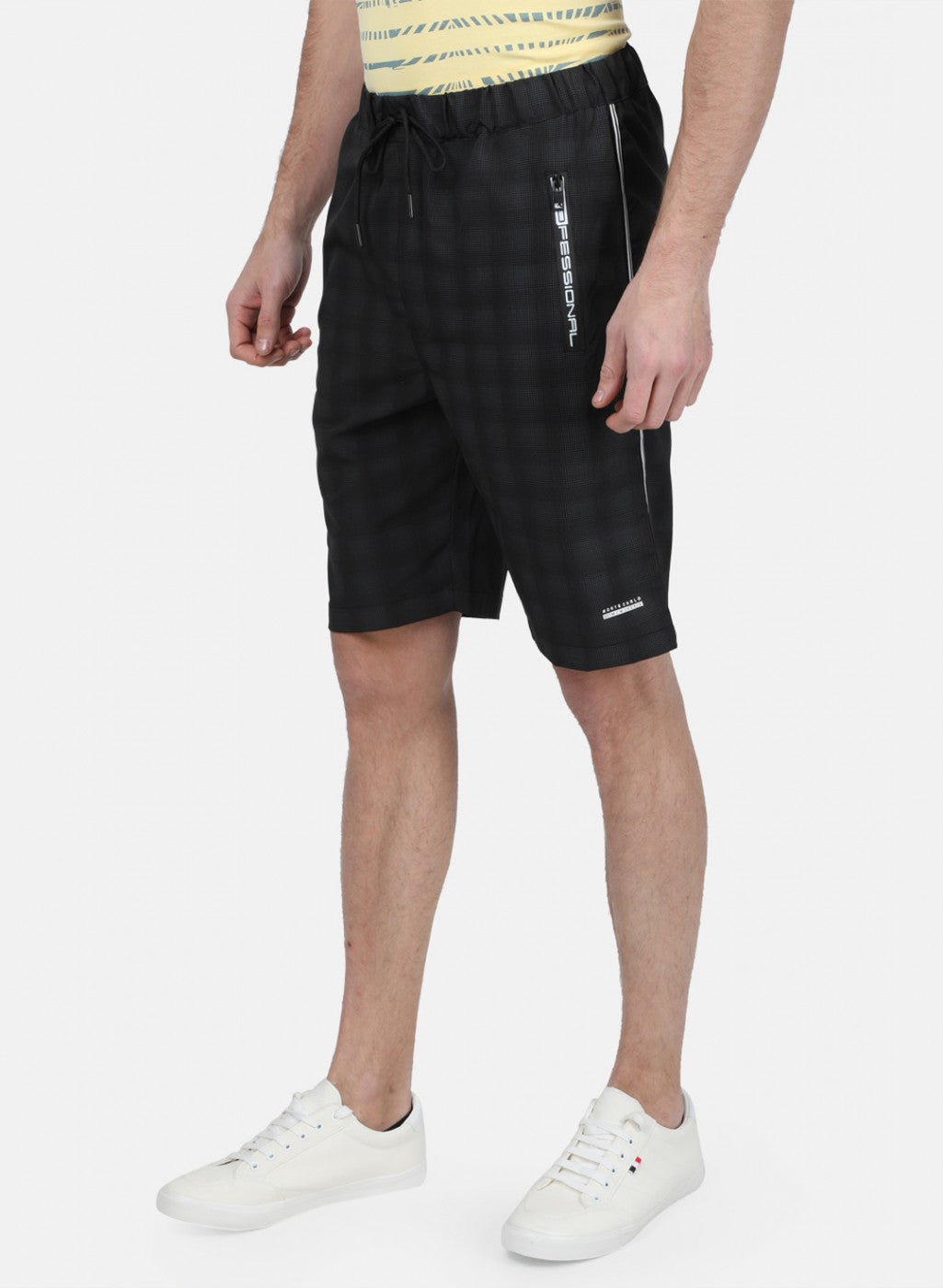 Mens Black Printed Short