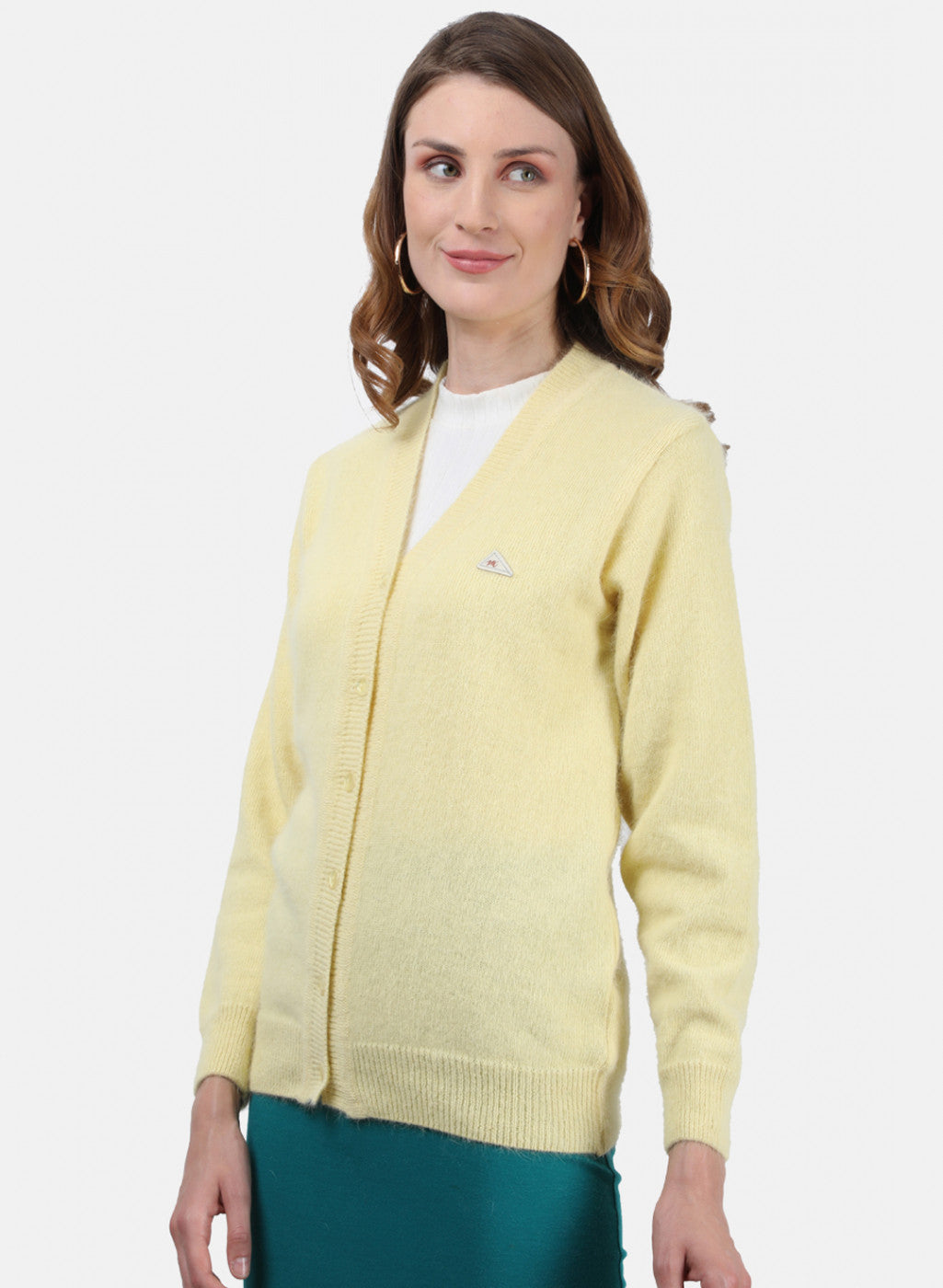 Women Yellow Solid Cardigan