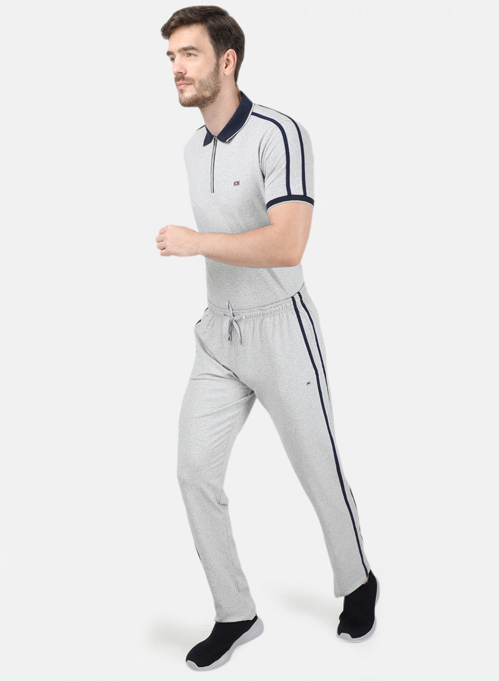 Mens Grey Stripe Lower Set