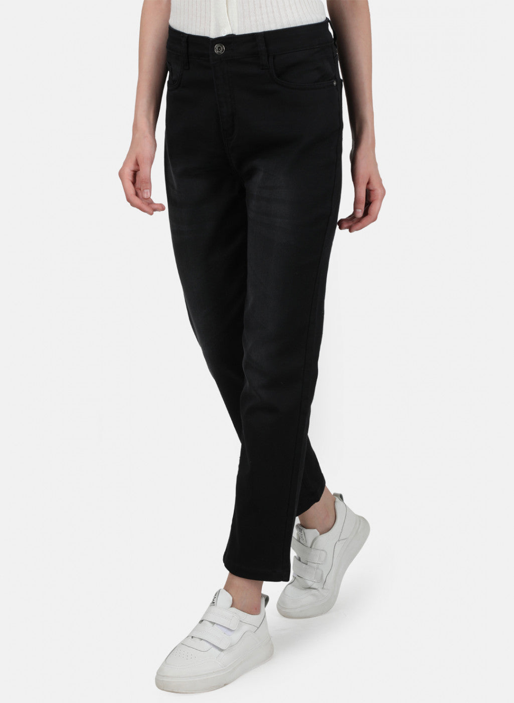 Womens Black Light Wash Denim