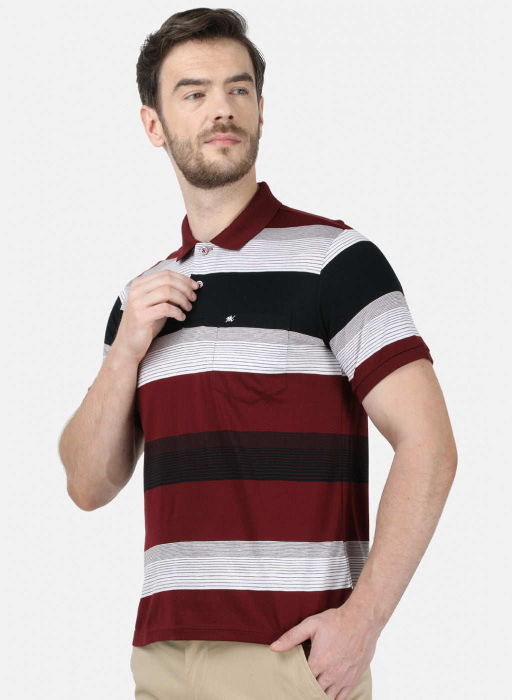 Mens Maroon Stripe T-Shirt