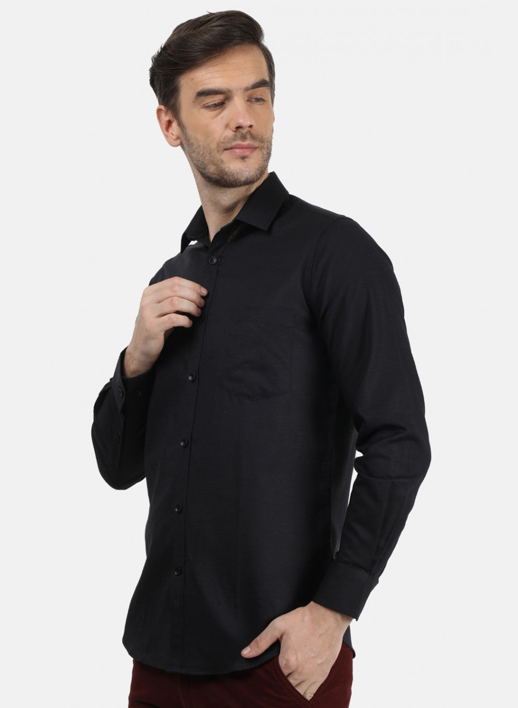 Men Black Solid Shirt