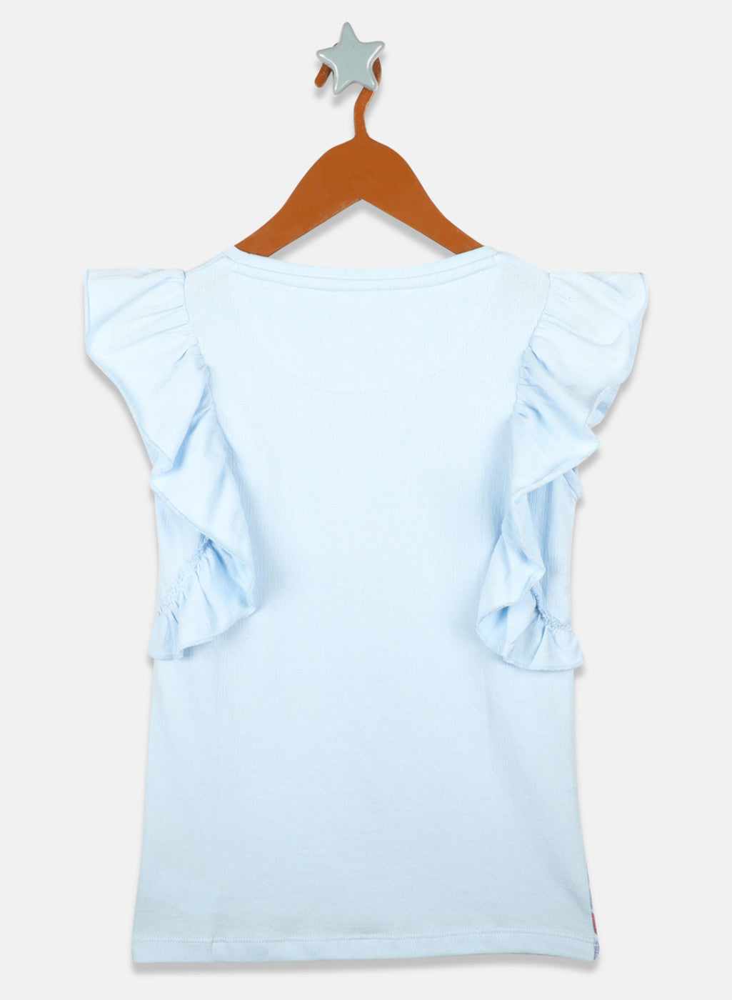 Girls Blue Printed Tops