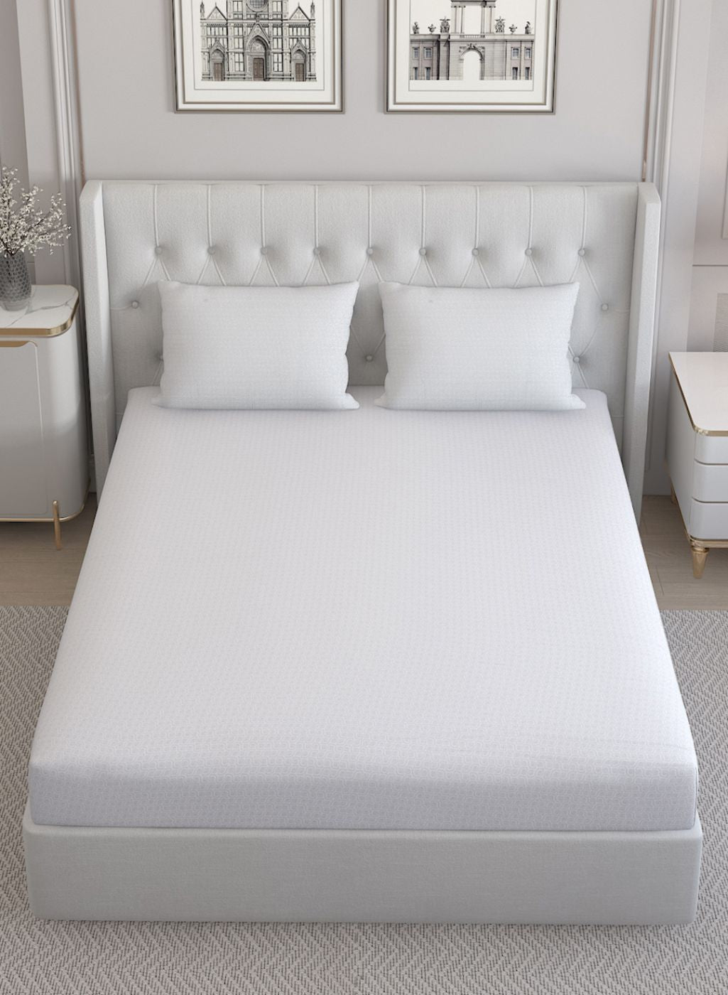 210TC Pure Cotton Queen Bedsheet with 2 Pillow Covers