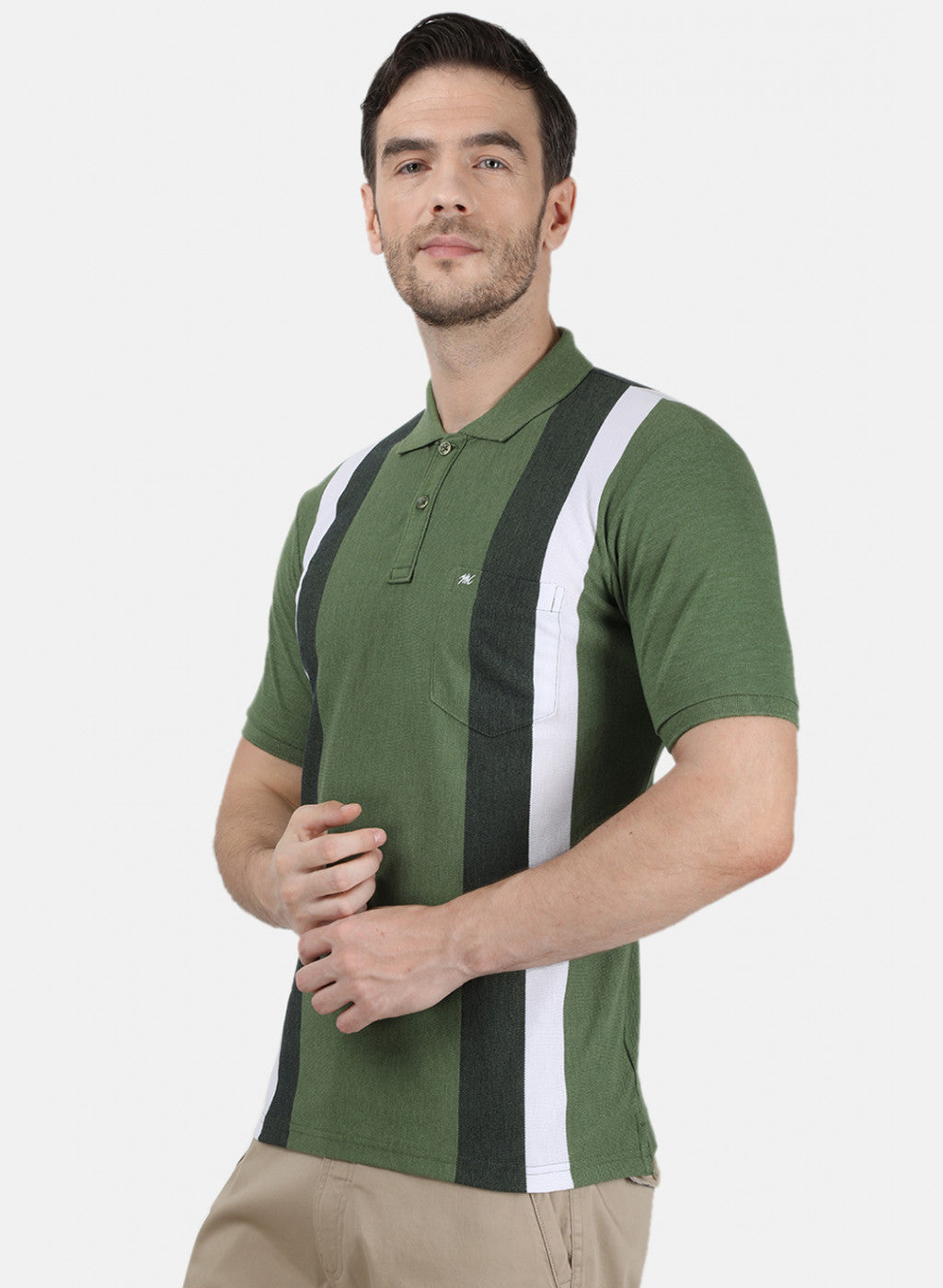 Mens Green Stripe T-Shirt