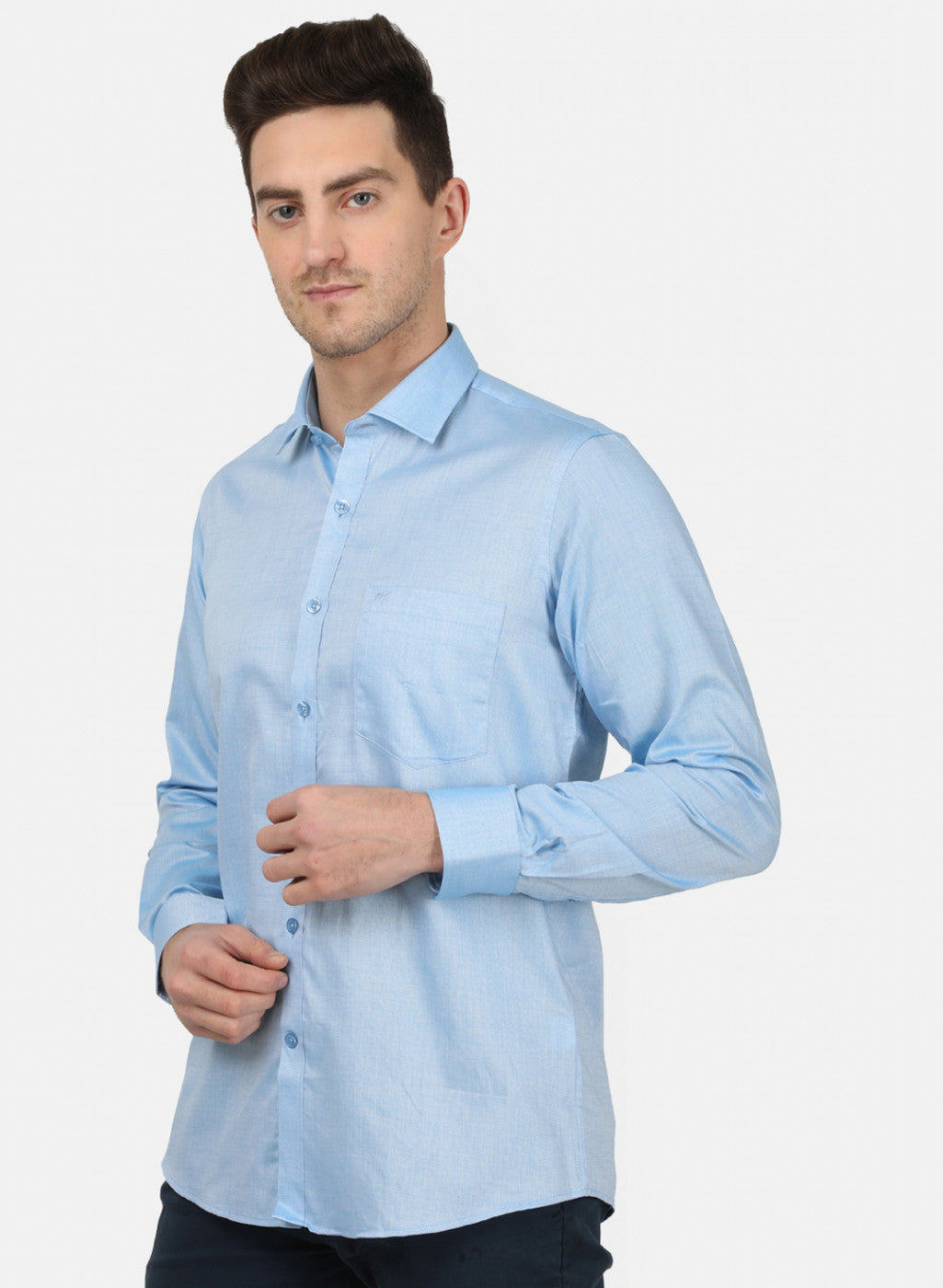 Mens Blue Printed Shirt