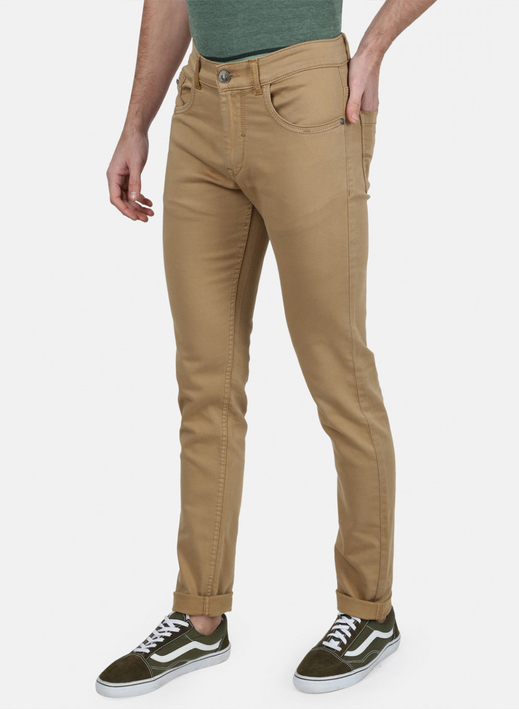 Mens Mustard Skinny Denim