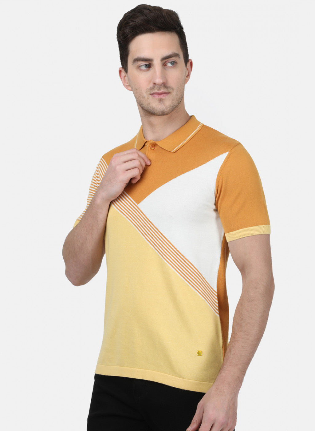 Mens Mustard Plain T-Shirt