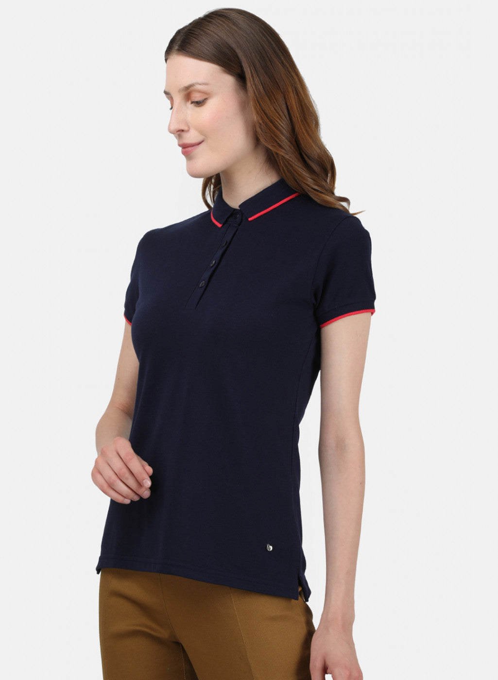 Womens NAvy Blue Plain T-Shirt
