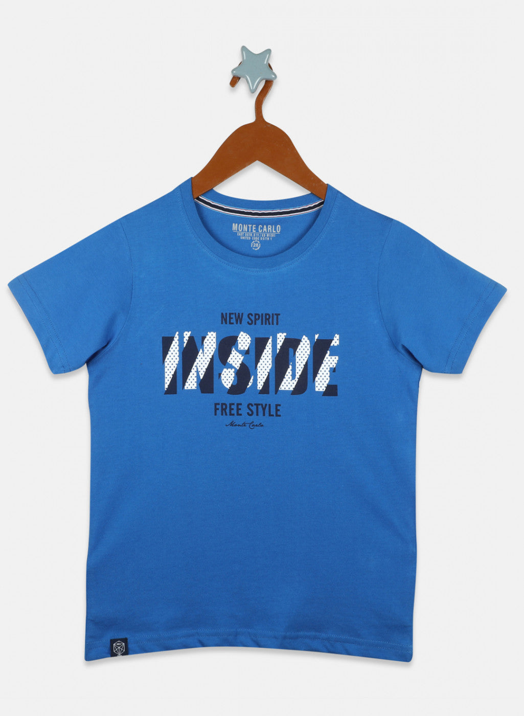Boys Yellow & Blue Printed T-Shirt