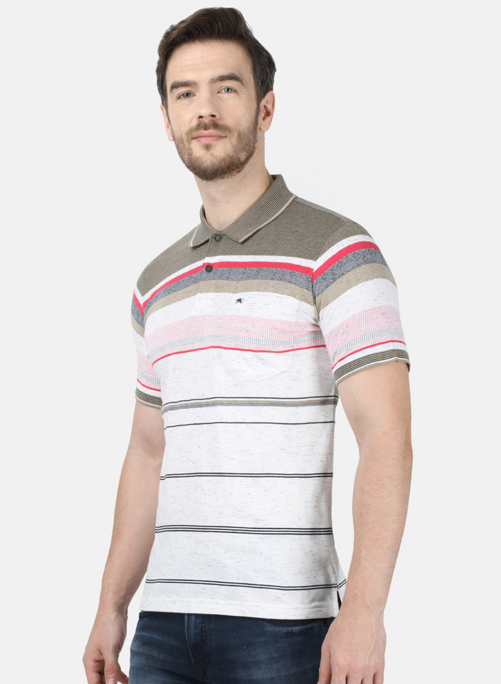 Mens Multi Color Stripe T-Shirt